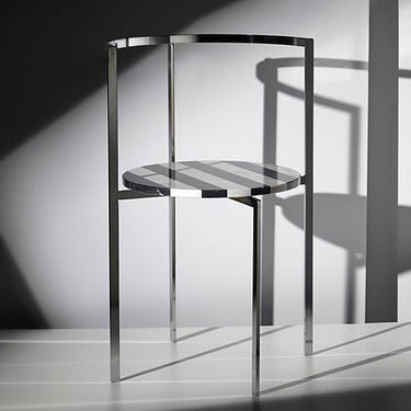 Ego Chair Chrome, Stripe Marble Black & White