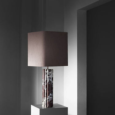 Proud Tablelamp Rose Shade & Bordeaux Marble