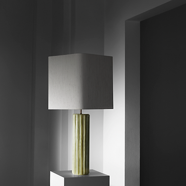 Proud Tablelamp White Shade & Green Onyx