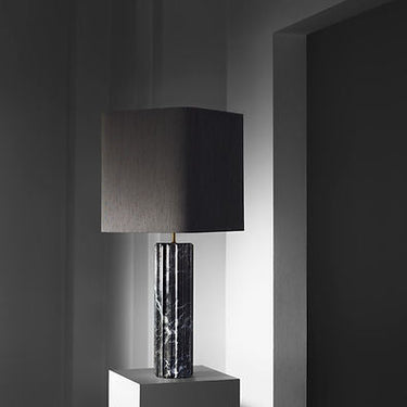 Proud Tablelamp Grey Shade & Grey Marble