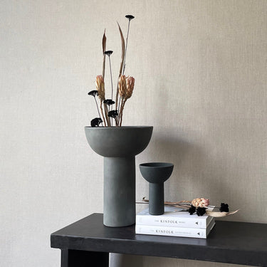 Block Vase - Big - Dark Grey