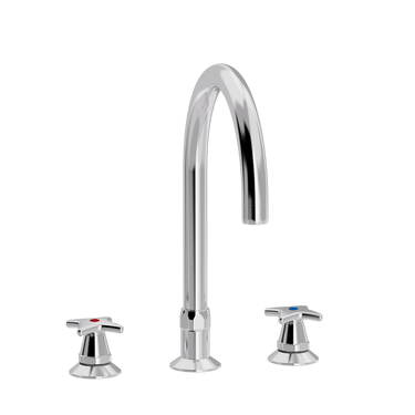 Cross handle 3-hole fitting with ø200mm spout