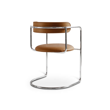 FF Chair Cantilever Rounded Upholstery Chrome Frame