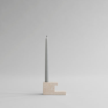 Brick Candle Holder - Low - Limestone